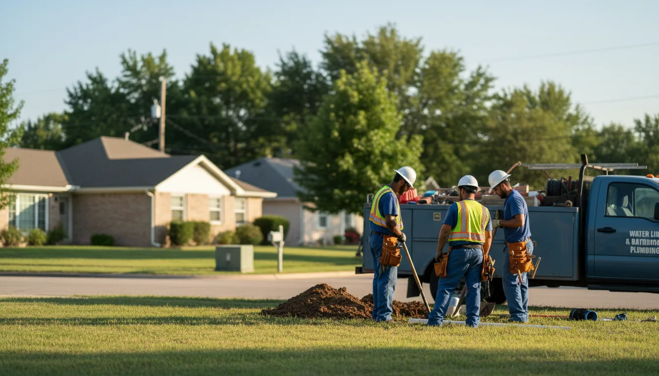Residential water line and bathroom plumbing service in Searsboro, IA